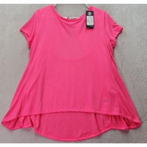Under armour Blouse Top Womens Size Small Pink Short Sleeve Round Neck Open Back
